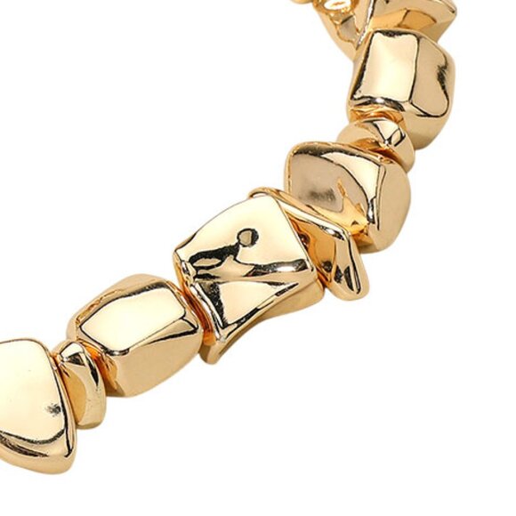 Acrylic Gold Digger Nugget Style Statement Necklace NEW NWT - Picture 4 of 4